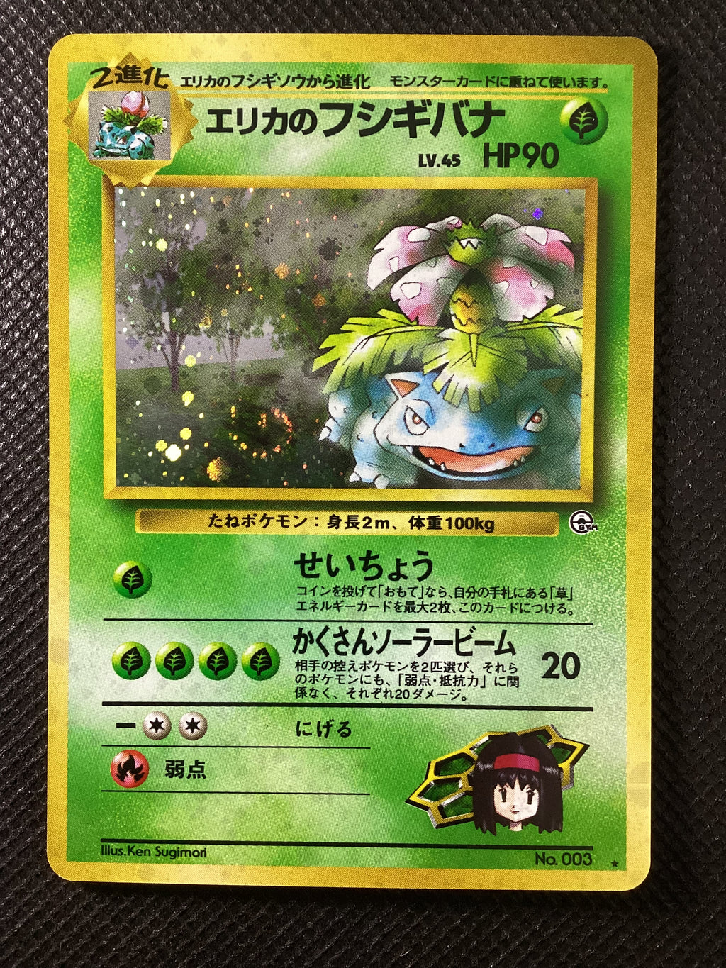 003 Erika's Venusaur G2 Challenge from the Darkness JAP NM SWIRL(Back printline)