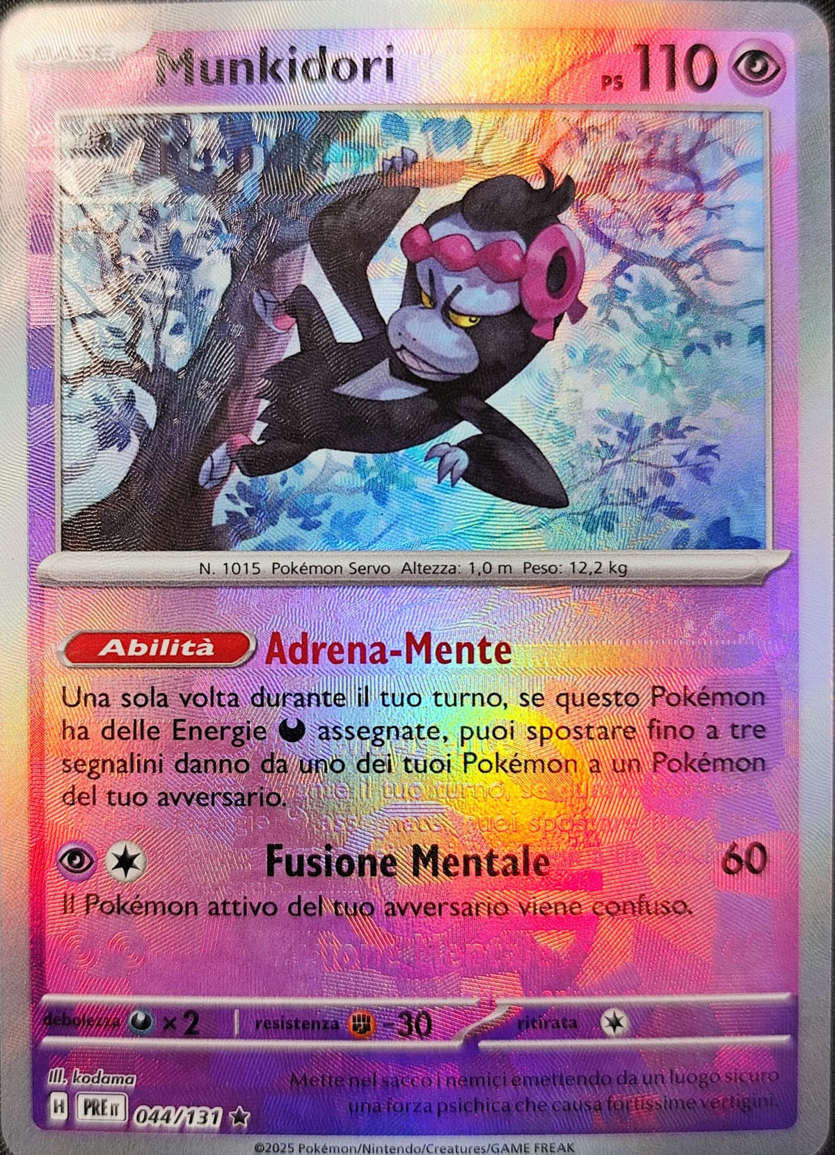 044/131 Munkidori Reverse Master Ball "Texture Shift" PRE Evoluzioni Prismatiche ITA NM