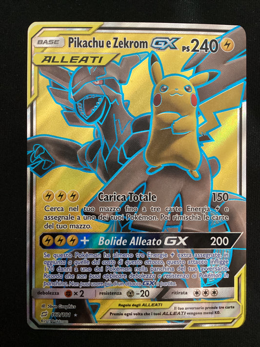 162-181 Pikachu e Zekrom GX Alleati Full Art TEU Gioco DI Squadra  ITA NM