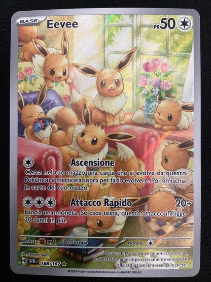 188-167 Eevee Illustrazione Rara TWM Crepuscolo Mascherato ITA NM