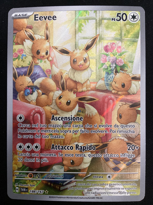 188-167 Eevee Illustrazione Rara TWM Crepuscolo Mascherato ITA NM