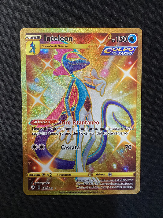227-203 Inteleon Shiny Gold Rara Segreta EVS Evoluzioni Eteree ITA NM
