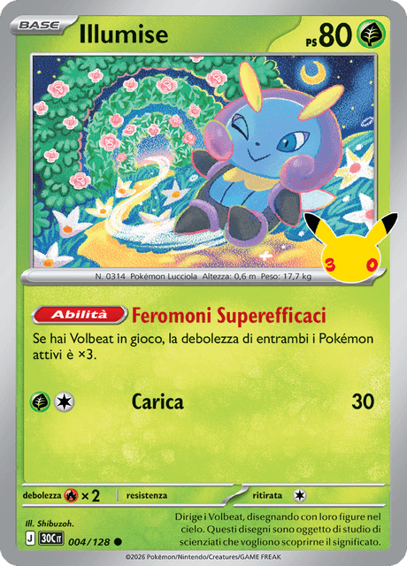 004-128 Illumise Holo 30C 30º Anniversario ITA NM