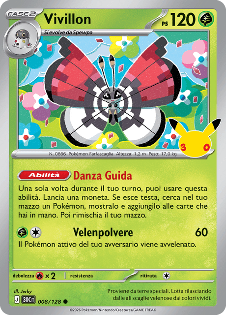 008-128 Vivillon Holo 30C 30º Anniversario ITA NM