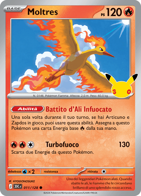 011-128 Moltres Holo 30C 30º Anniversario ITA NM