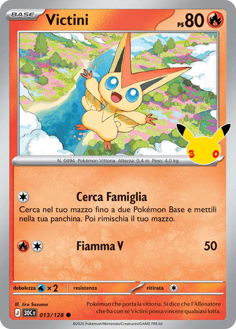013-128 Victini Holo 30C 30º Anniversario ITA NM