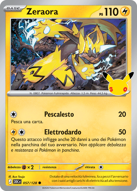 057-128 Zeraora Holo 30C 30º Anniversario ITA NM