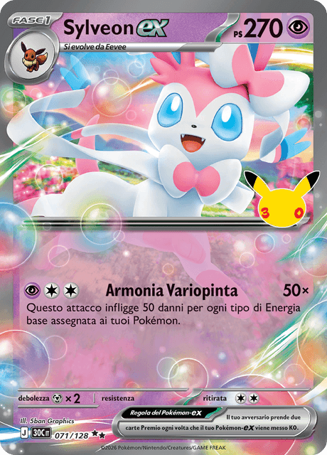 071-128 Sylveon ex 30C 30º Anniversario ITA NM