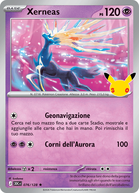 076-128 Xerneas Holo 30C 30º Anniversario ITA NM