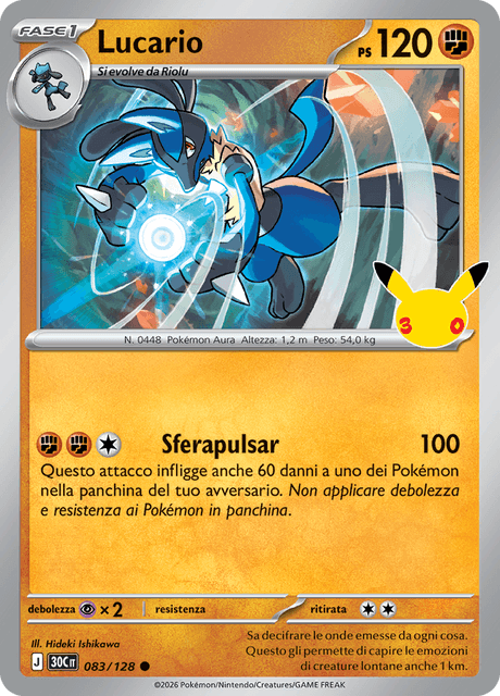 083-128 Lucario Holo 30C 30º Anniversario ITA NM