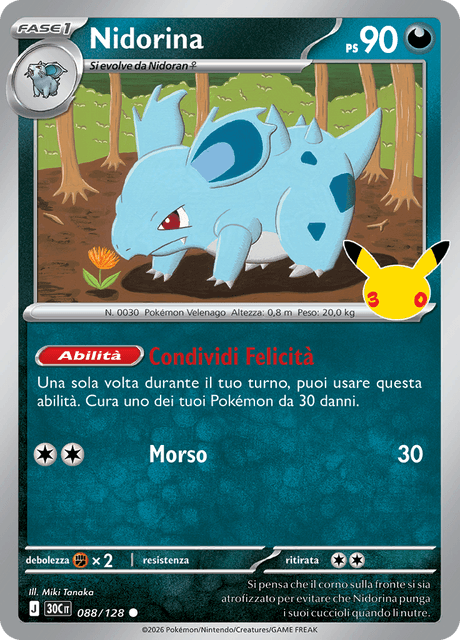 088-128 Nidorina Holo 30C 30º Anniversario ITA NM