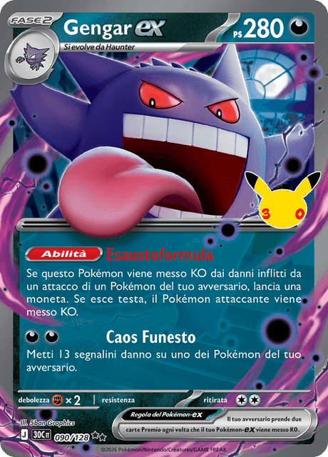 090-128 Gengar ex 30C 30º Anniversario ITA NM