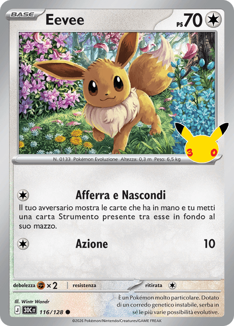116-128 Eevee Holo 30C 30º Anniversario ITA NM