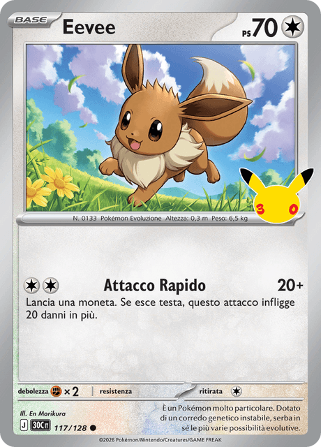 117-128 Eevee Holo 30C 30º Anniversario ITA NM