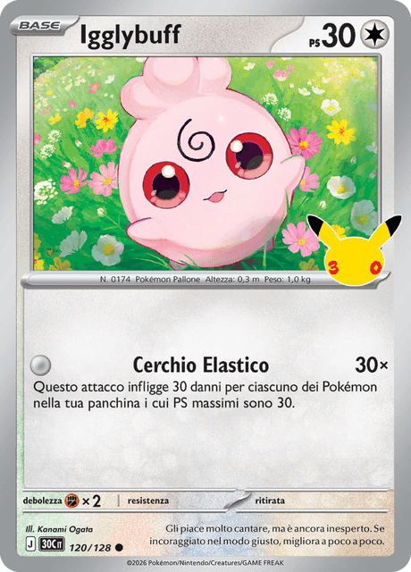 120-128 Igglybuff Holo 30C 30º Anniversario ITA NM