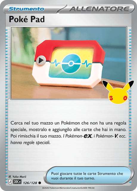 126-128 Poké Pad Holo 30C 30º Anniversario ITA NM