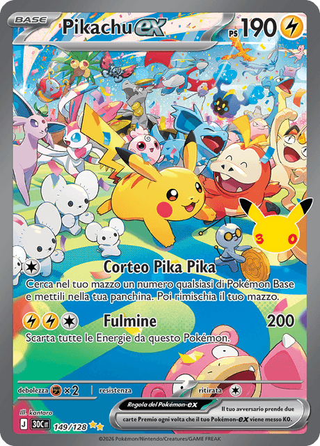 149-128 Pikachu ex Alternative Art 30C 30º Anniversario ITA NM