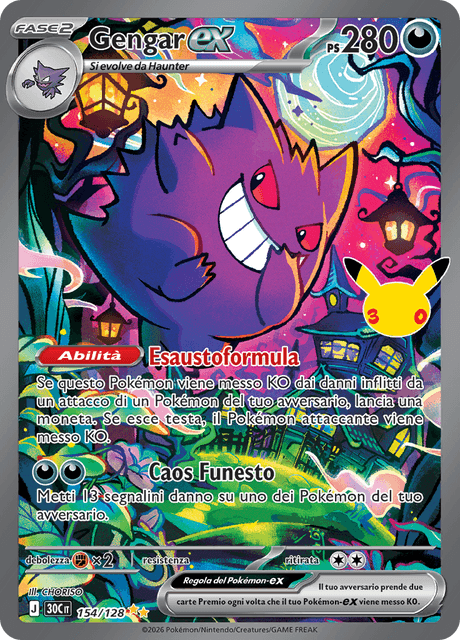 154-128 Gengar ex Alternative Art 30C 30º Anniversario ITA NM