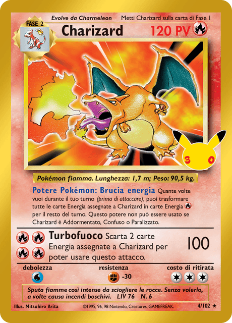 160-128 Charizard Collezione Classica 30C 30º Anniversario ITA NM