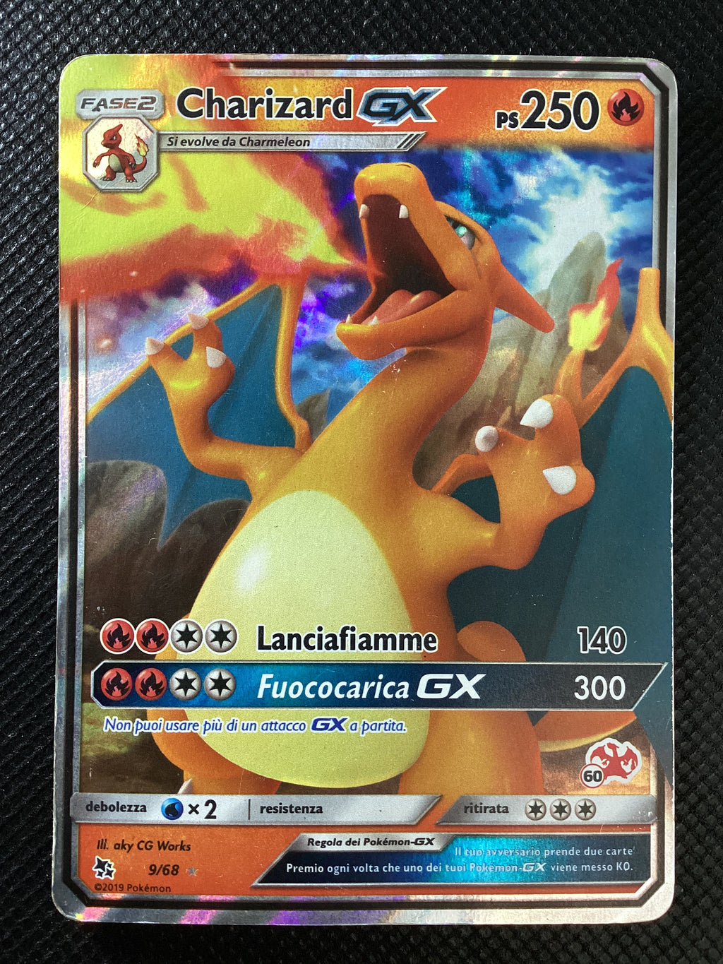 009-68 Charizard GX BA20 Accademia Lotta 2020 ITA POOR