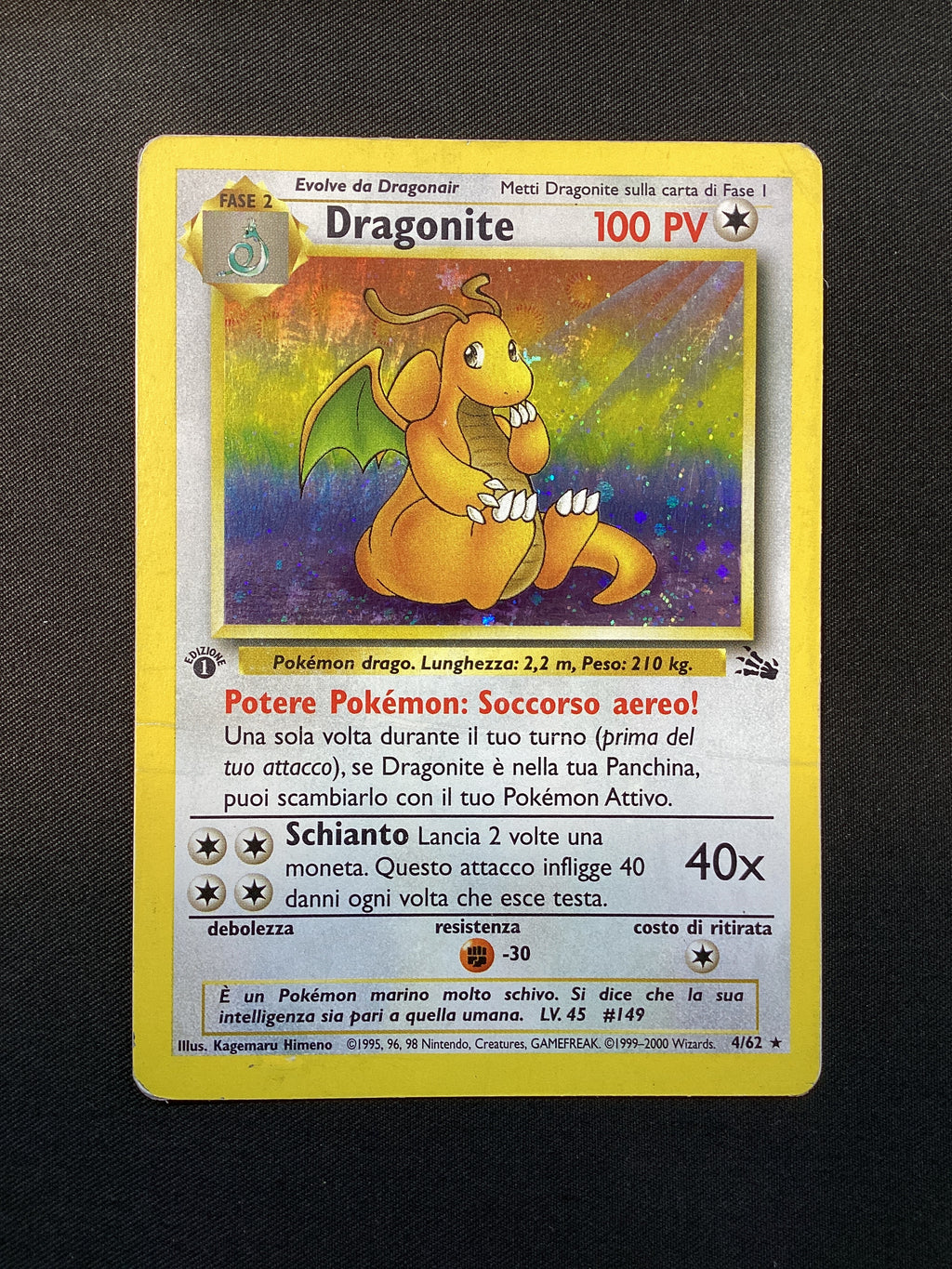 004-062 Draginite Holo Fossil ITA EXCELLENT