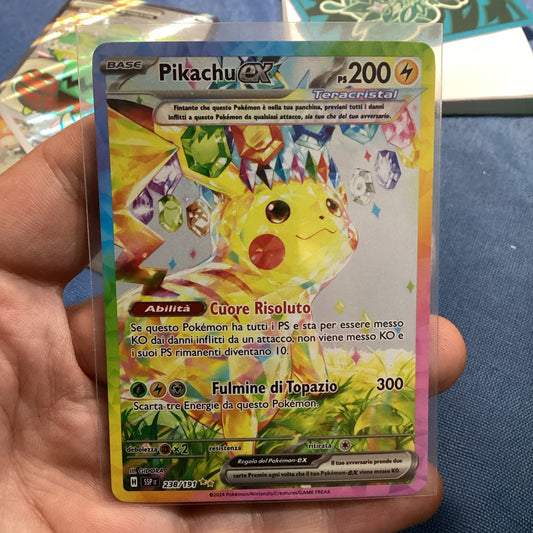 238-191 Pikachu ex Teracristal Alternative Art SSP Scintille Folgoranti ITA NEAR MINT