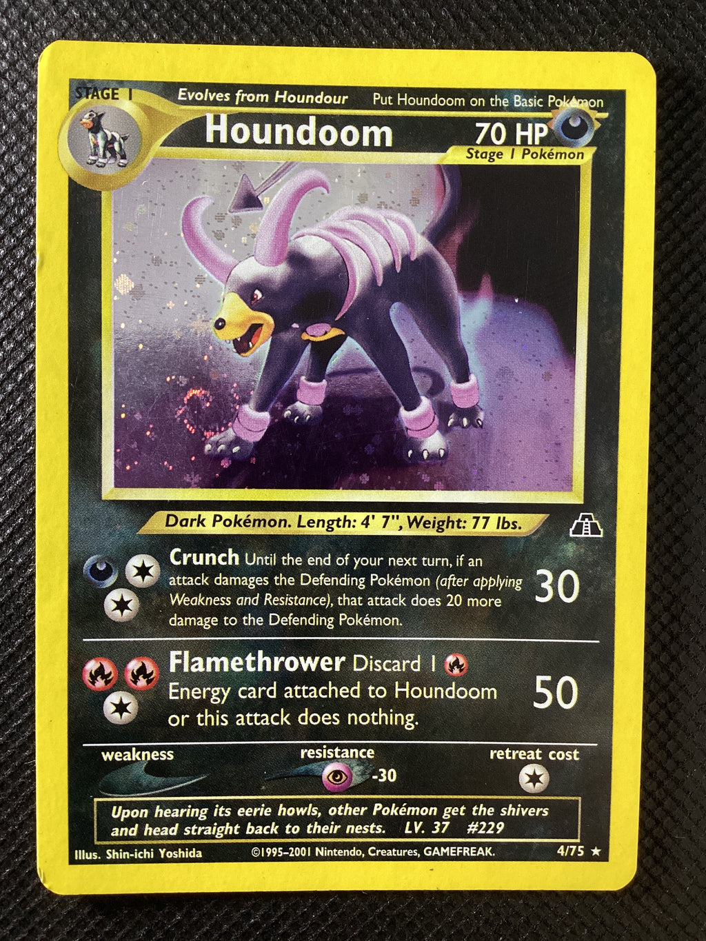 004-075 Houndoom Holo Unlimited Holo NDI Neo Discovery ENG LIGHT PLAYED