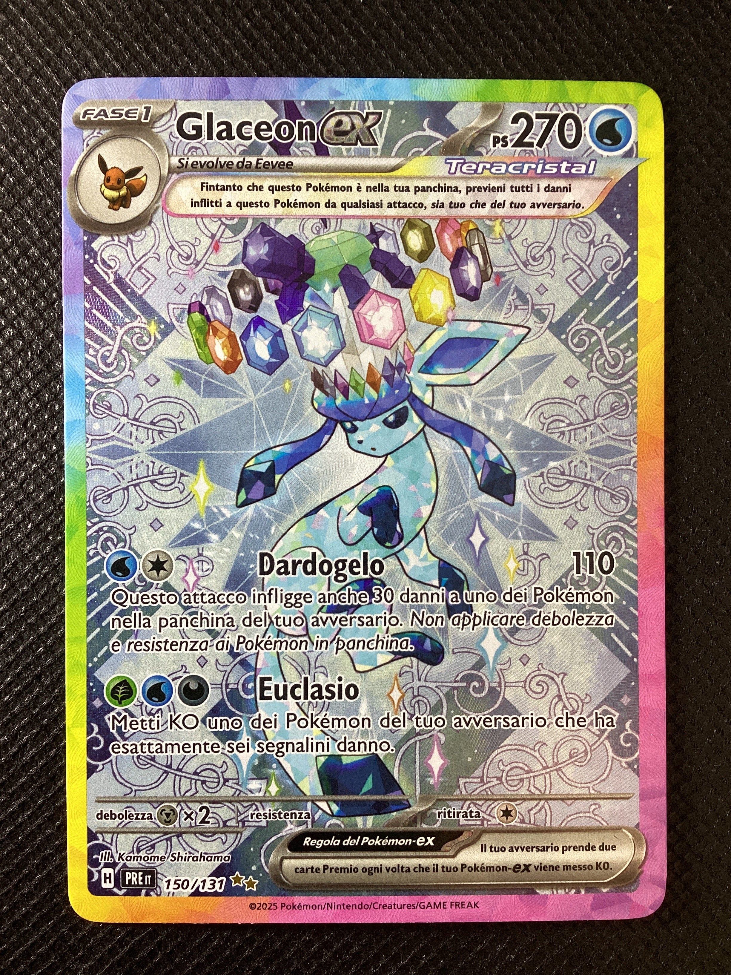 150-131 Glaceon ex Teracristal Alternative Art PRE Evoluzioni Prismatiche ITA NM
