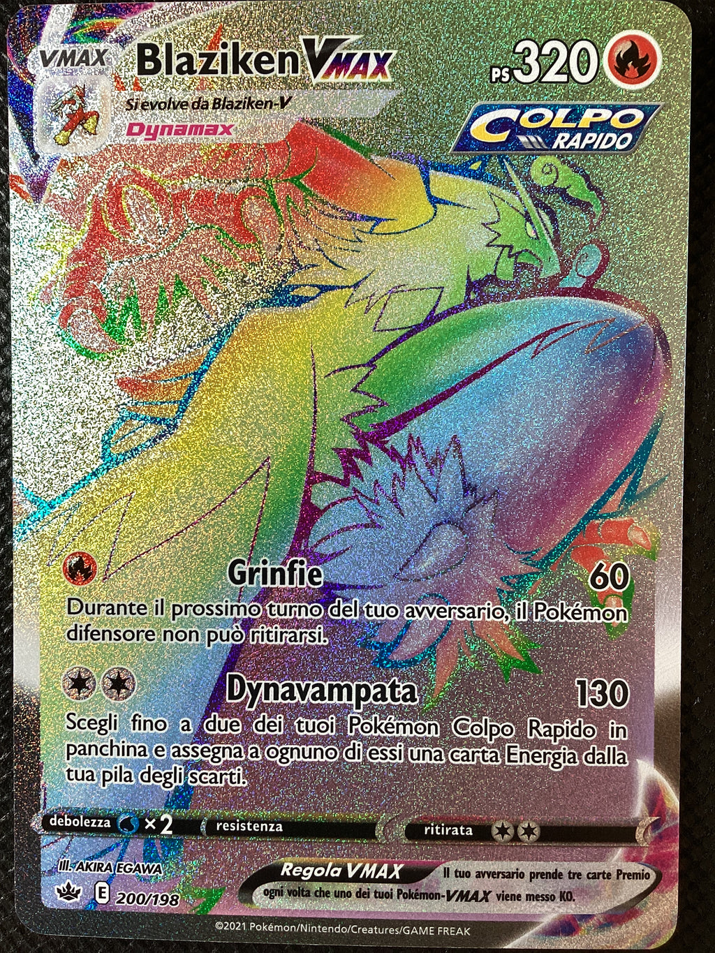 200-198 Blaziken VMAX Rara Segreta CRE Regno Glaciale ITA NM