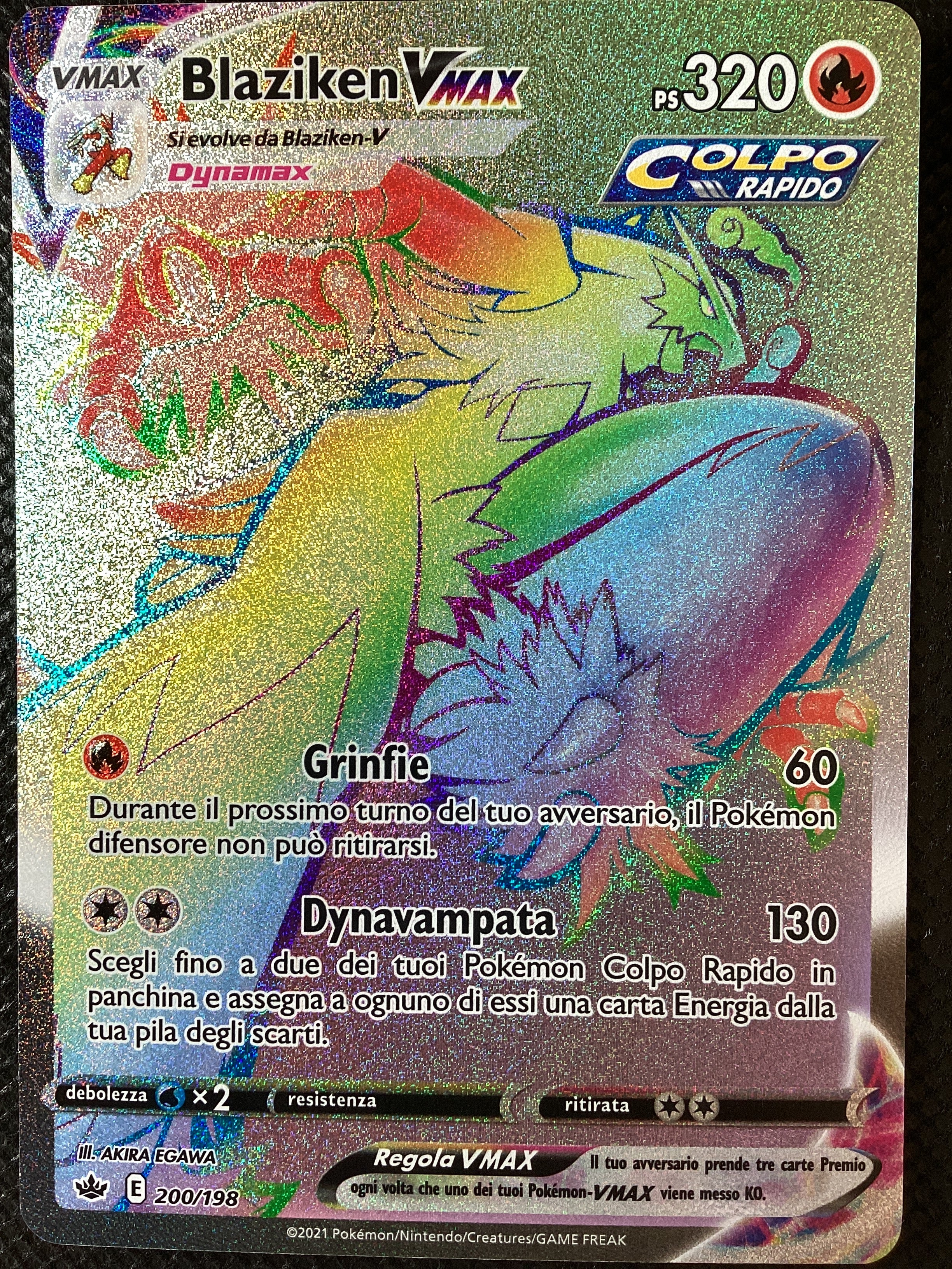 200-198 Blaziken VMAX Rara Segreta CRE Regno Glaciale ITA NM