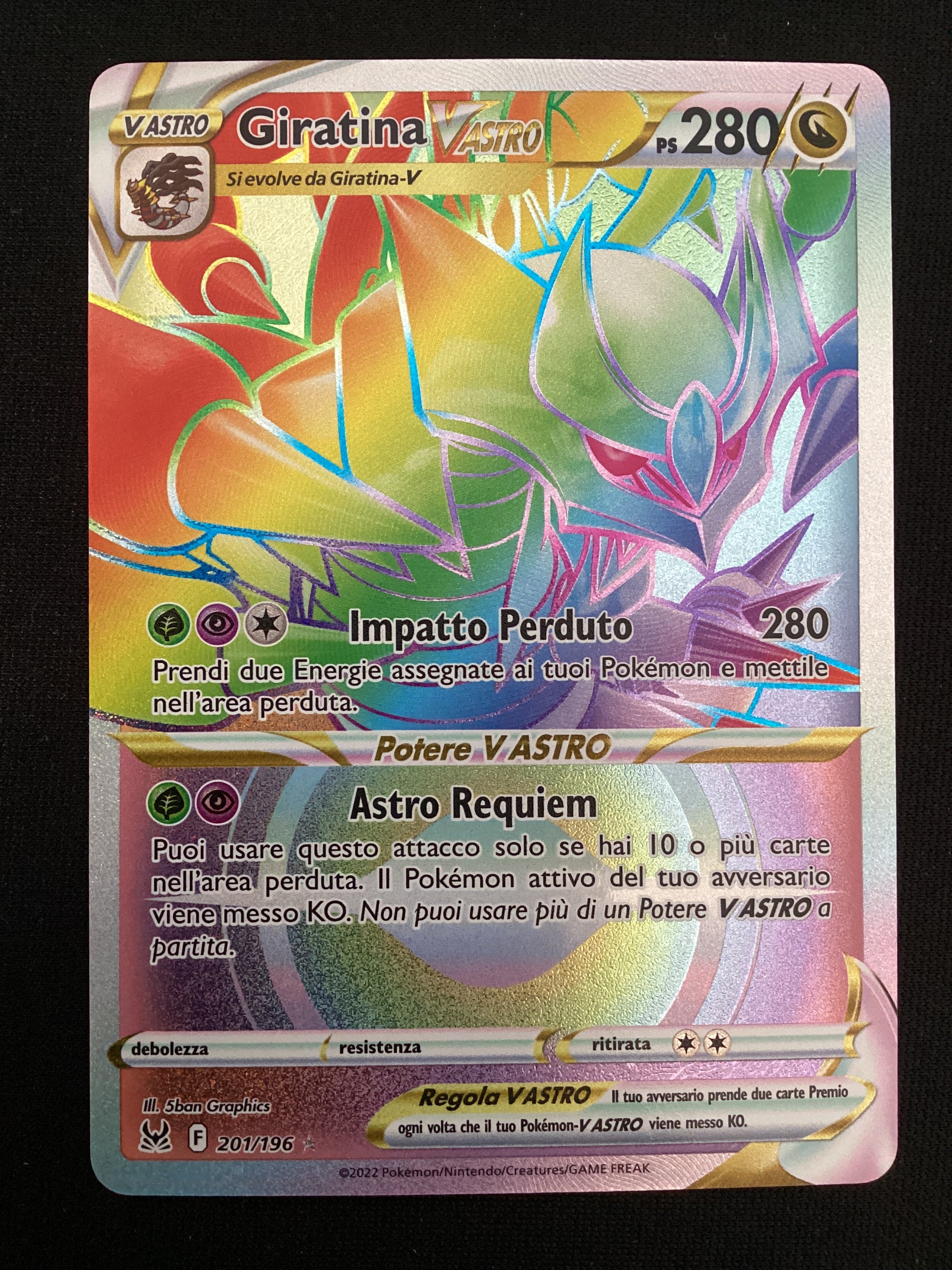 201-196 Giratina V Astro Rara Segreta LOR Origine Perduta  ITA NM
