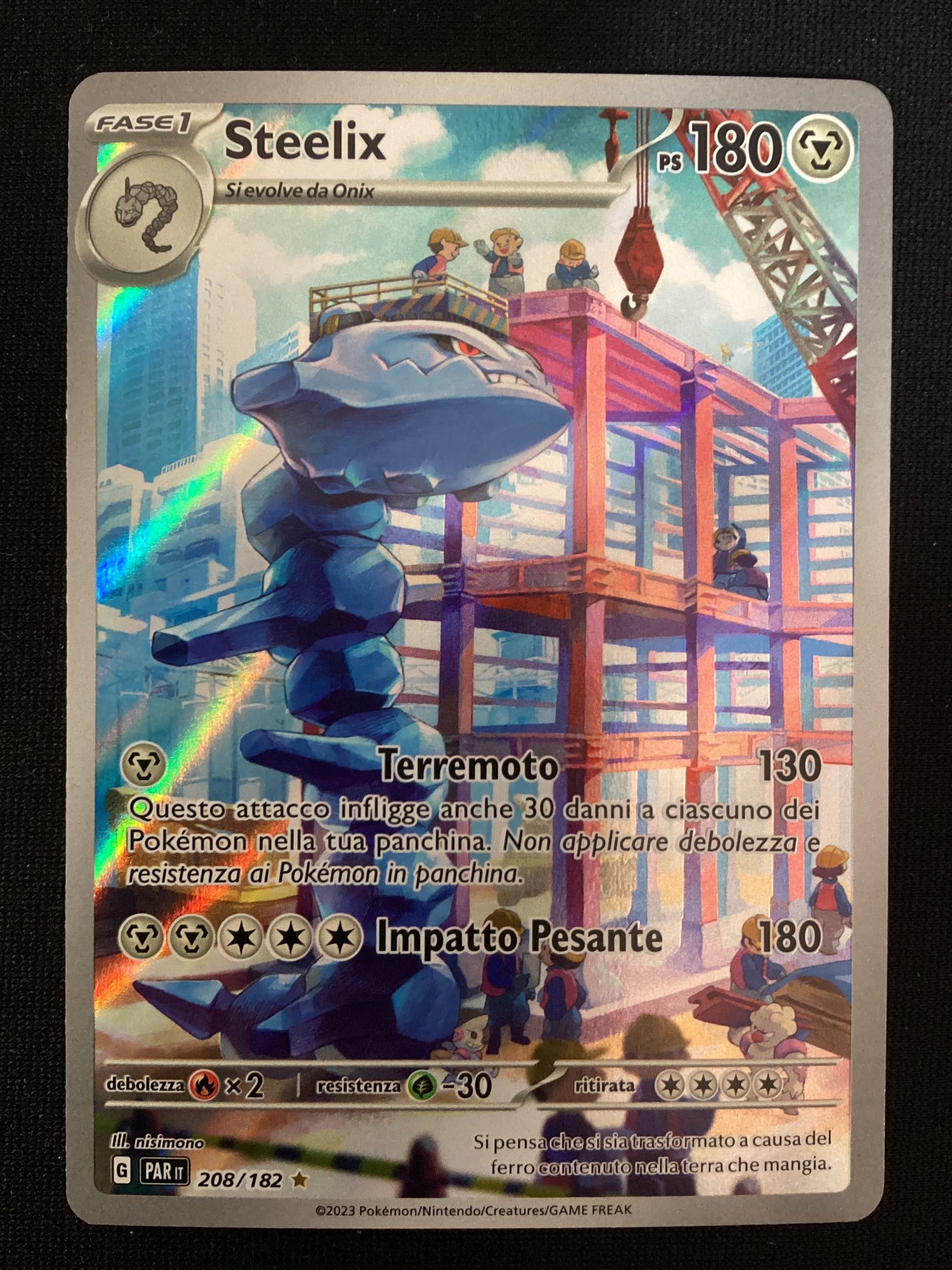 208-182 Steelix Illustrazione Rara PAR Paradosso Temporale ITA NM