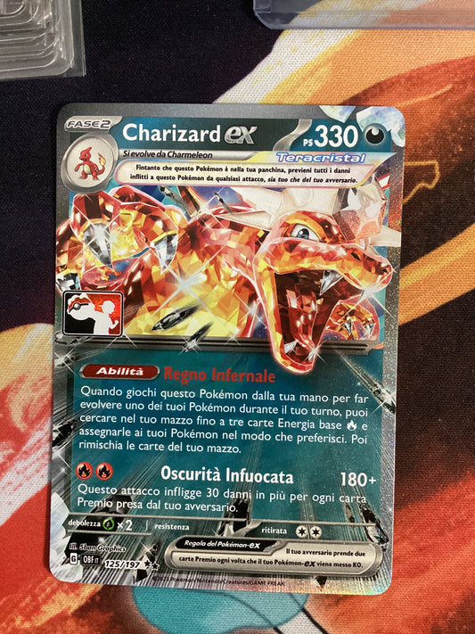 125-197 Charizard ex Stamped Premio Lega OBF Ossidiana Infuocata ITA NM