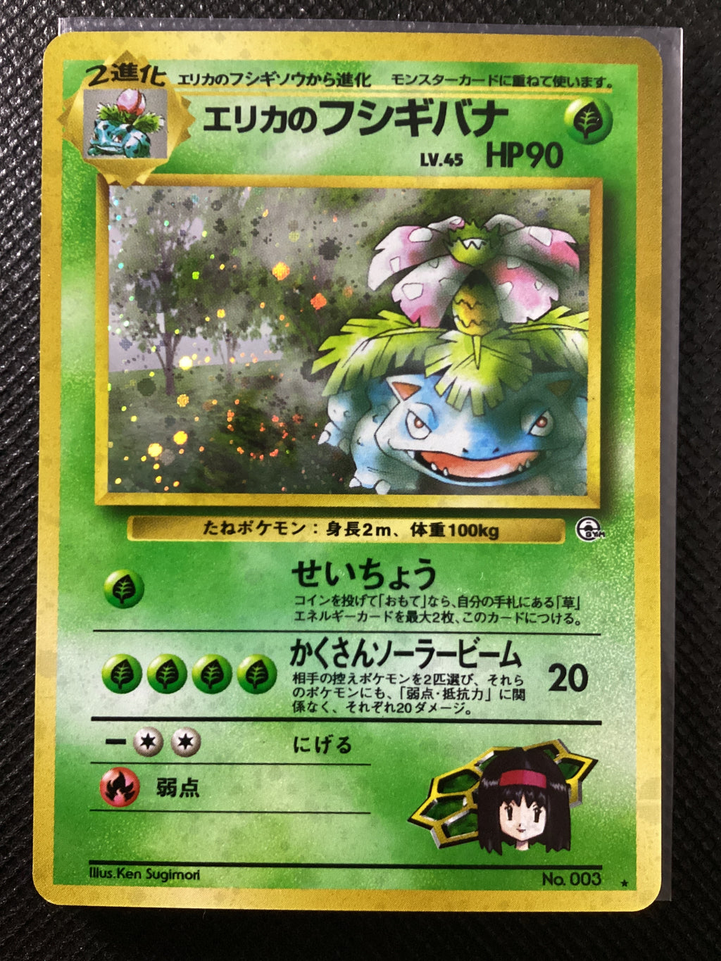 003 Erika's Venusaur G2 Challenge from the Darkness JAP NM SWIRL(Back printline)