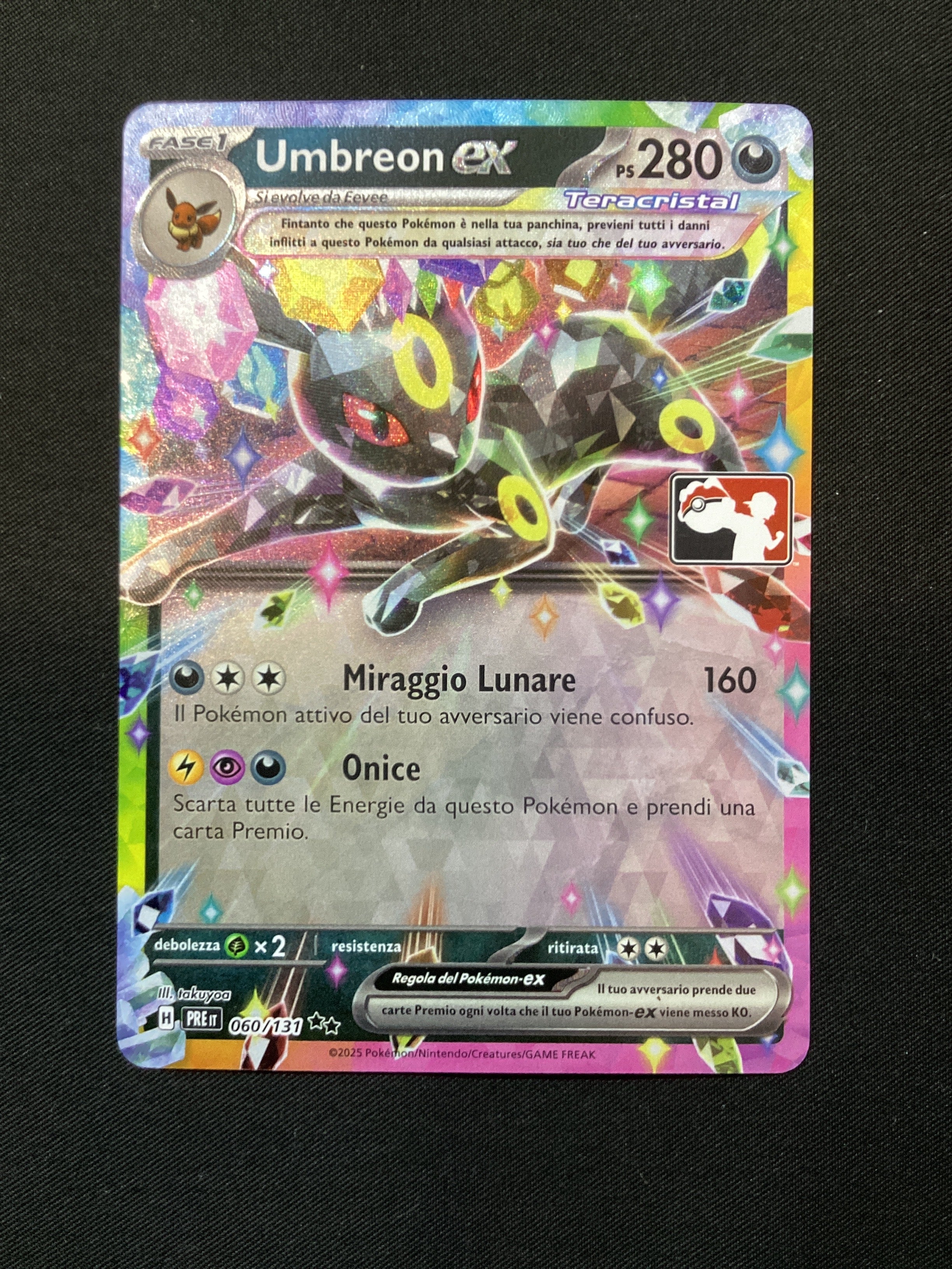 060-131 Umbreon ex Play! Pokémon Buste Premio PRE Evoluzioni Prismatiche ITA NM