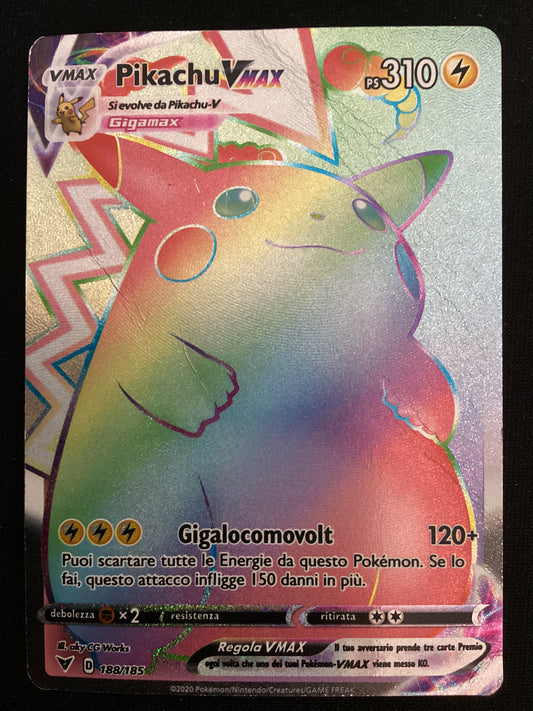 188-185 Pikachu VMAX Rara Segreta VIV Voltaggio Sfolgorante ITA PO