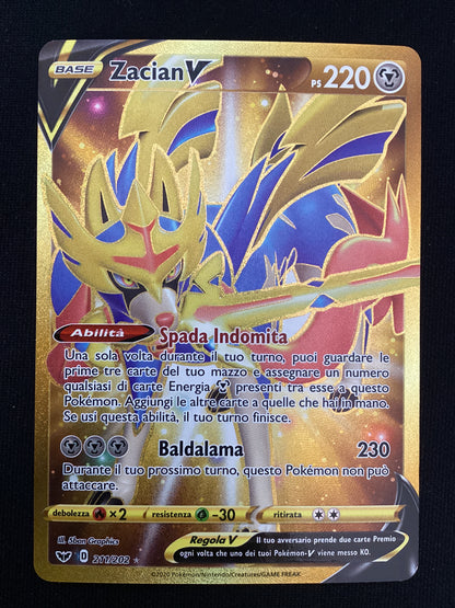 211-202 Zacian V Gold Rara Segreta SSH Spada e Scudo ITA NM