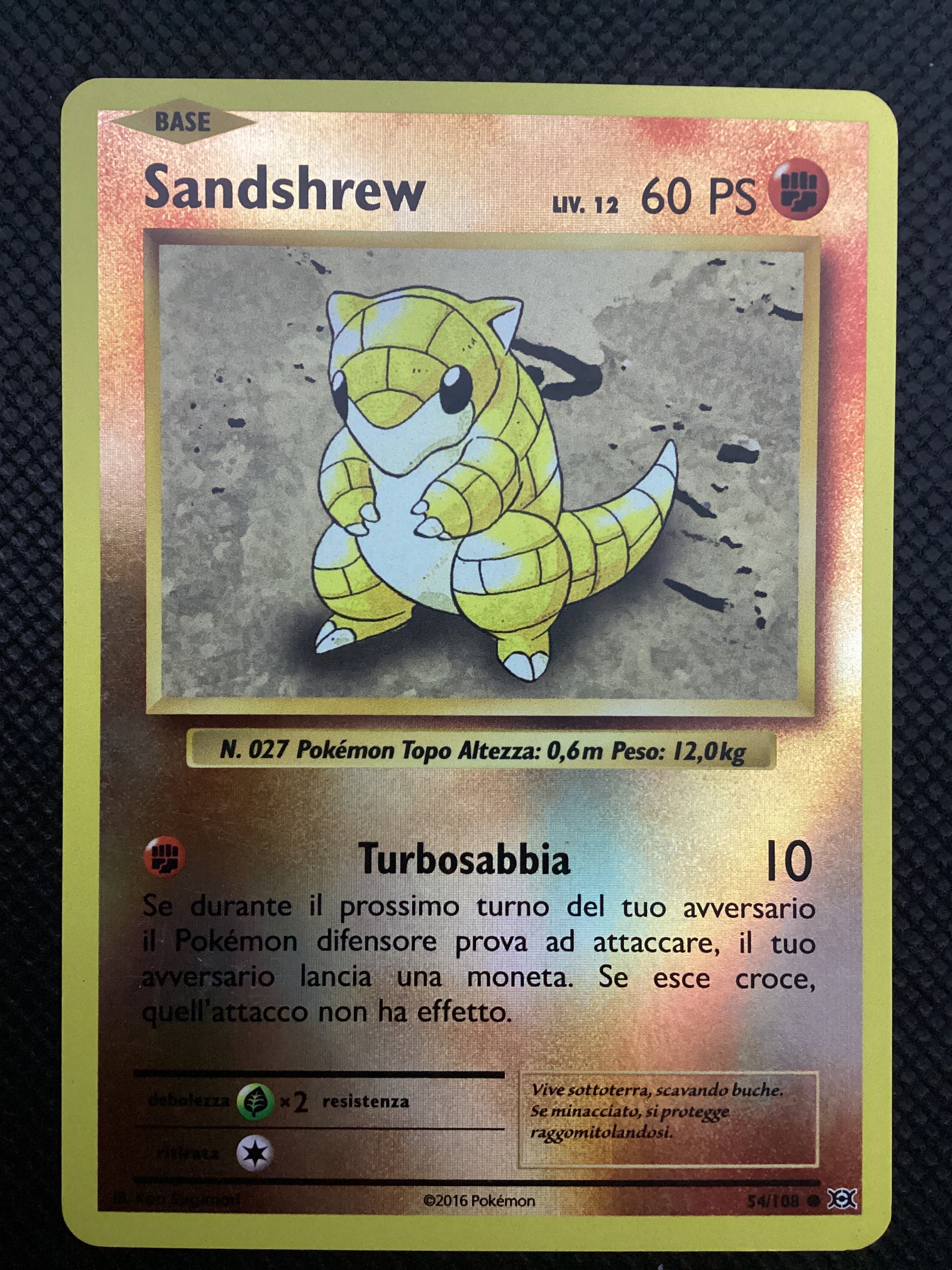 054-108 Sandshrew Reverse Holo EVO Evoluzioni ITA EXCELLENT