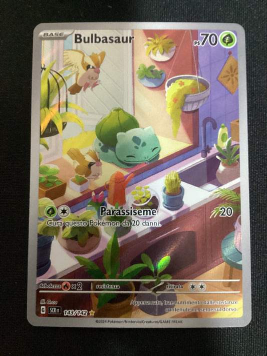 143-142 Bulbasaur Illustrazione Rara SCR Coronna Astrale ITA NM