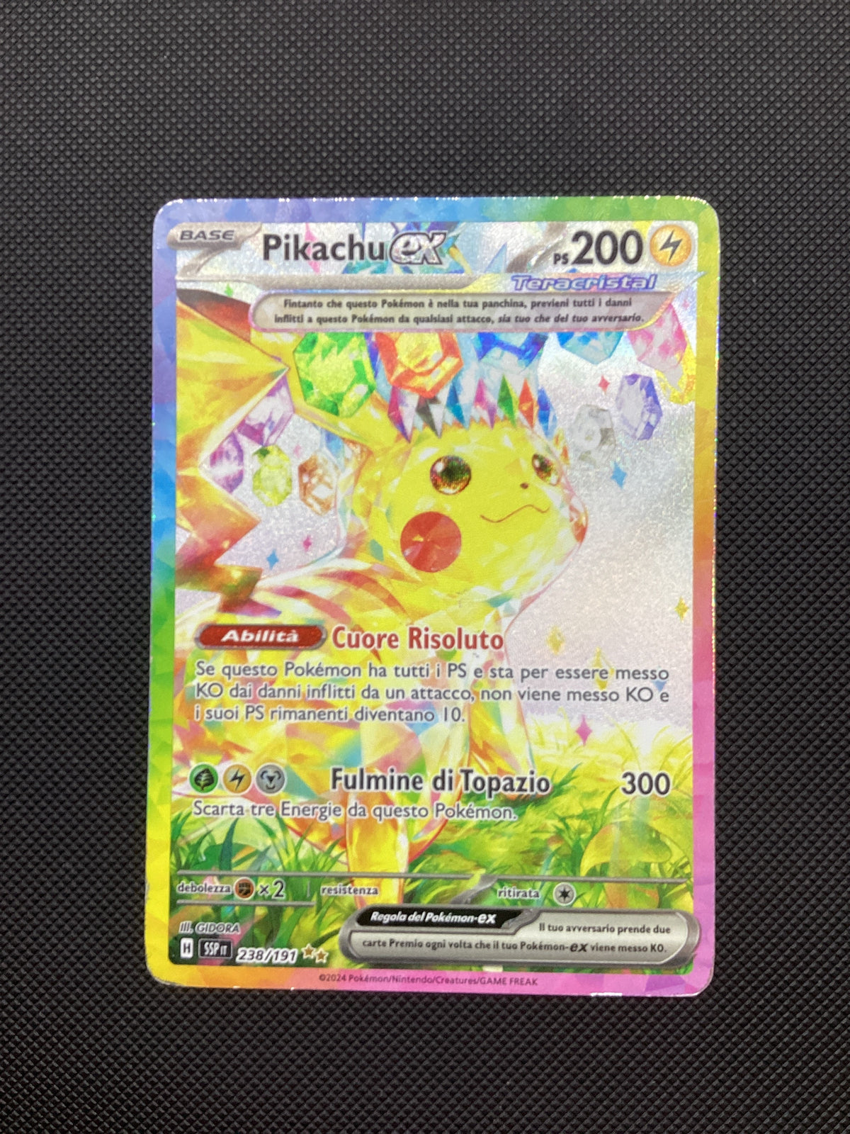 238-191 Pikachu ex Teracristal Alternative Art SSP Scintille Folgoranti ITA PLAYED