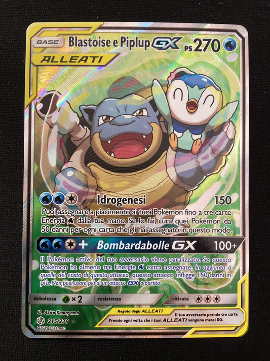 215-236 Blastoise e Piplup GX Alleati Alternative Art CEC Eclissi Cosmica ITA NM