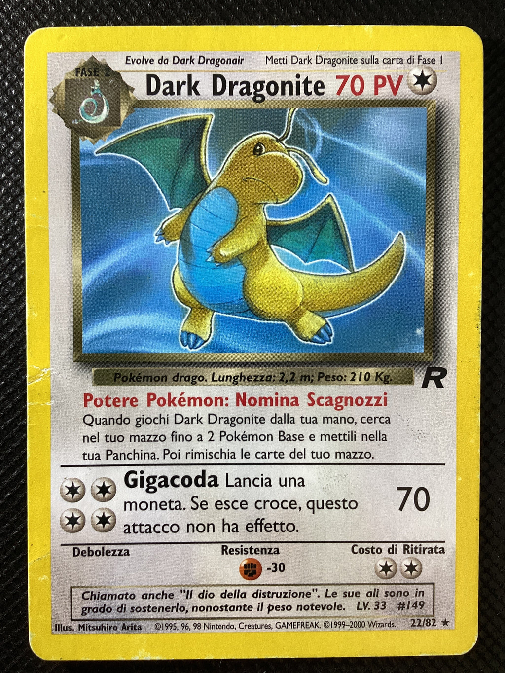022-082 Dark Dragonite Rara Unlimited TR Team Rocket ITA POOR