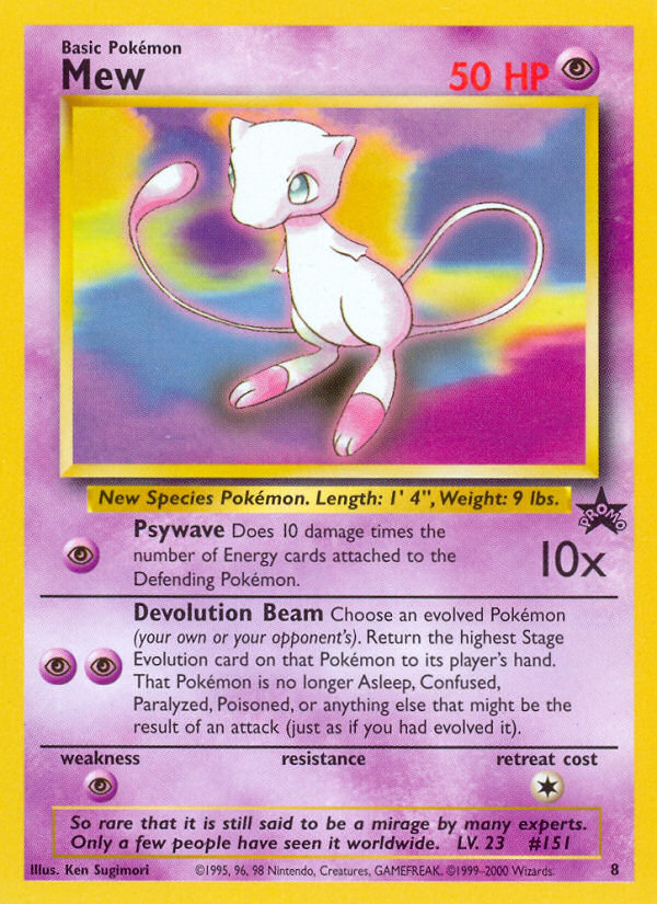 8 Mew WP Wizards Black Star Promos ENG EXCELLENT