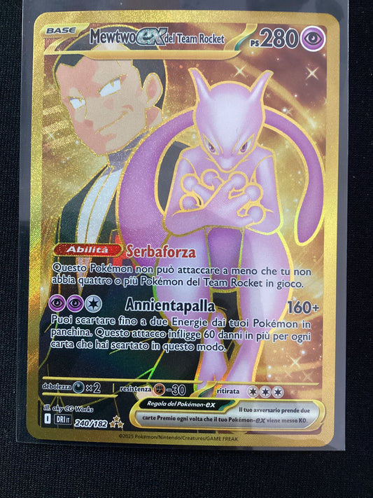 240-182 Mewtwo ex Del Team Rocket Gold Rara Segreta DRI Rivali Predestinati ITA NM
