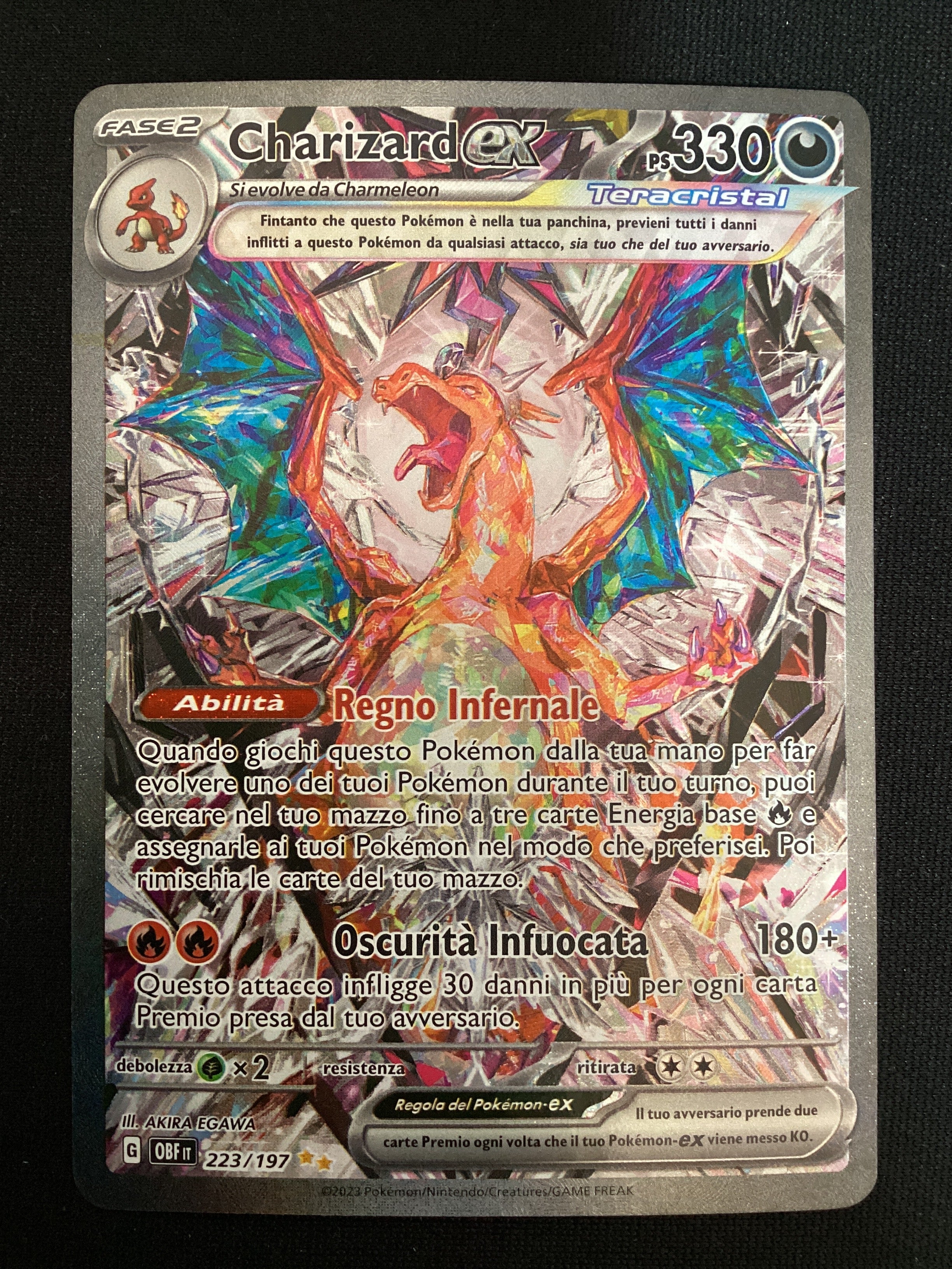 223-197 Charizard ex Teracristal Alternative Art OBF Ossidiana Infuocata ITA NM