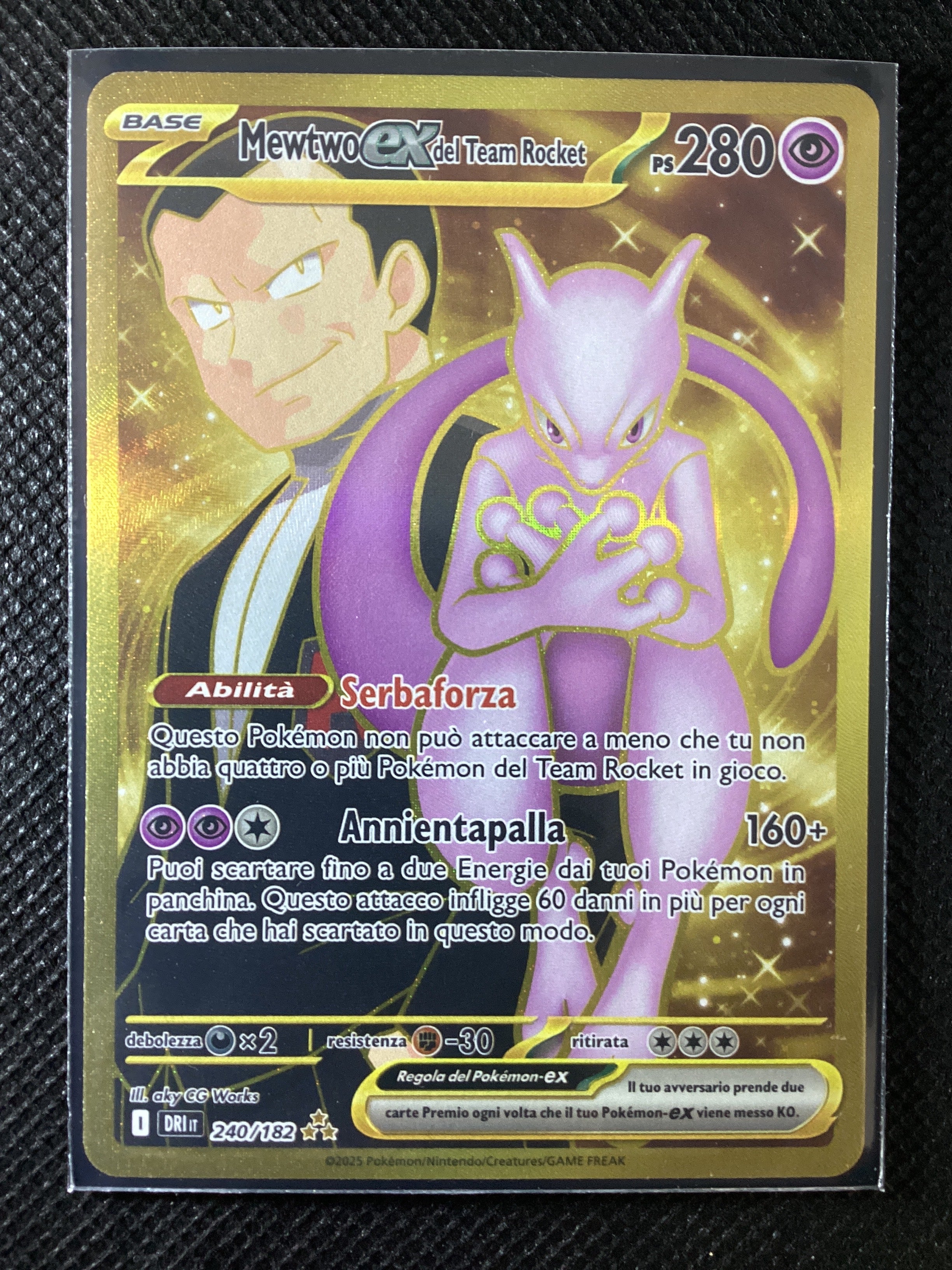 240-182 Mewtwo ex Del Team Rocket Gold Rara Segreta DRI Rivali Predestinati ITA NM