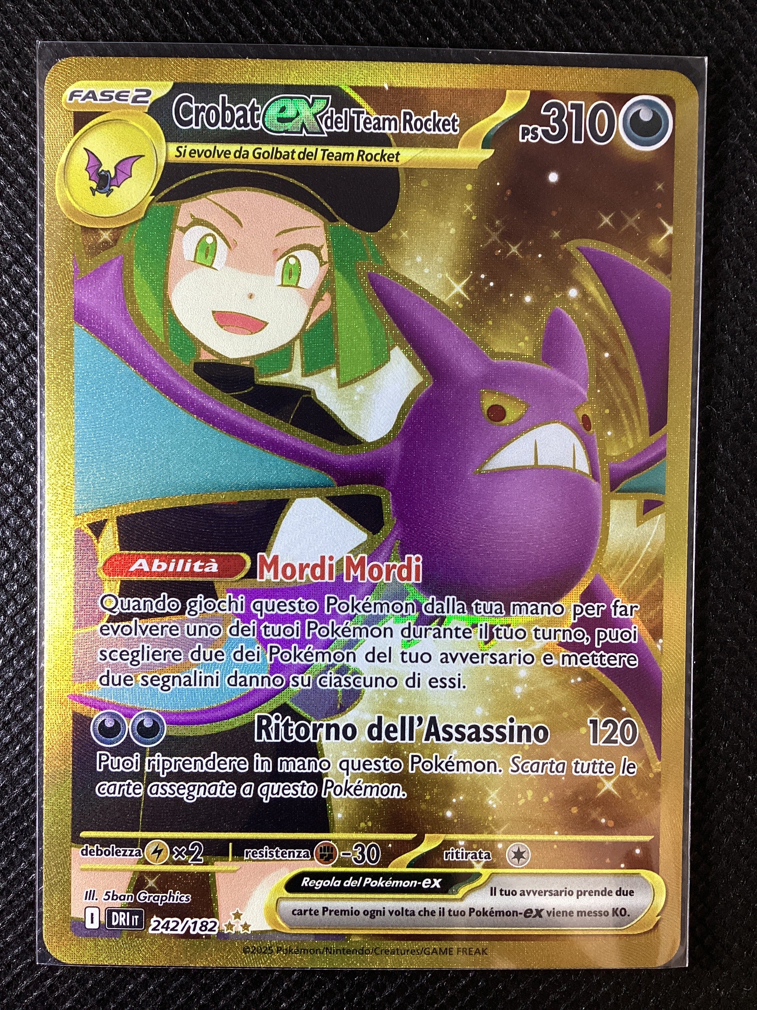 242-182 Crobat Del Team Rocket ex Gold Rara Segreta DRI Rivali Predestinati ITA NM