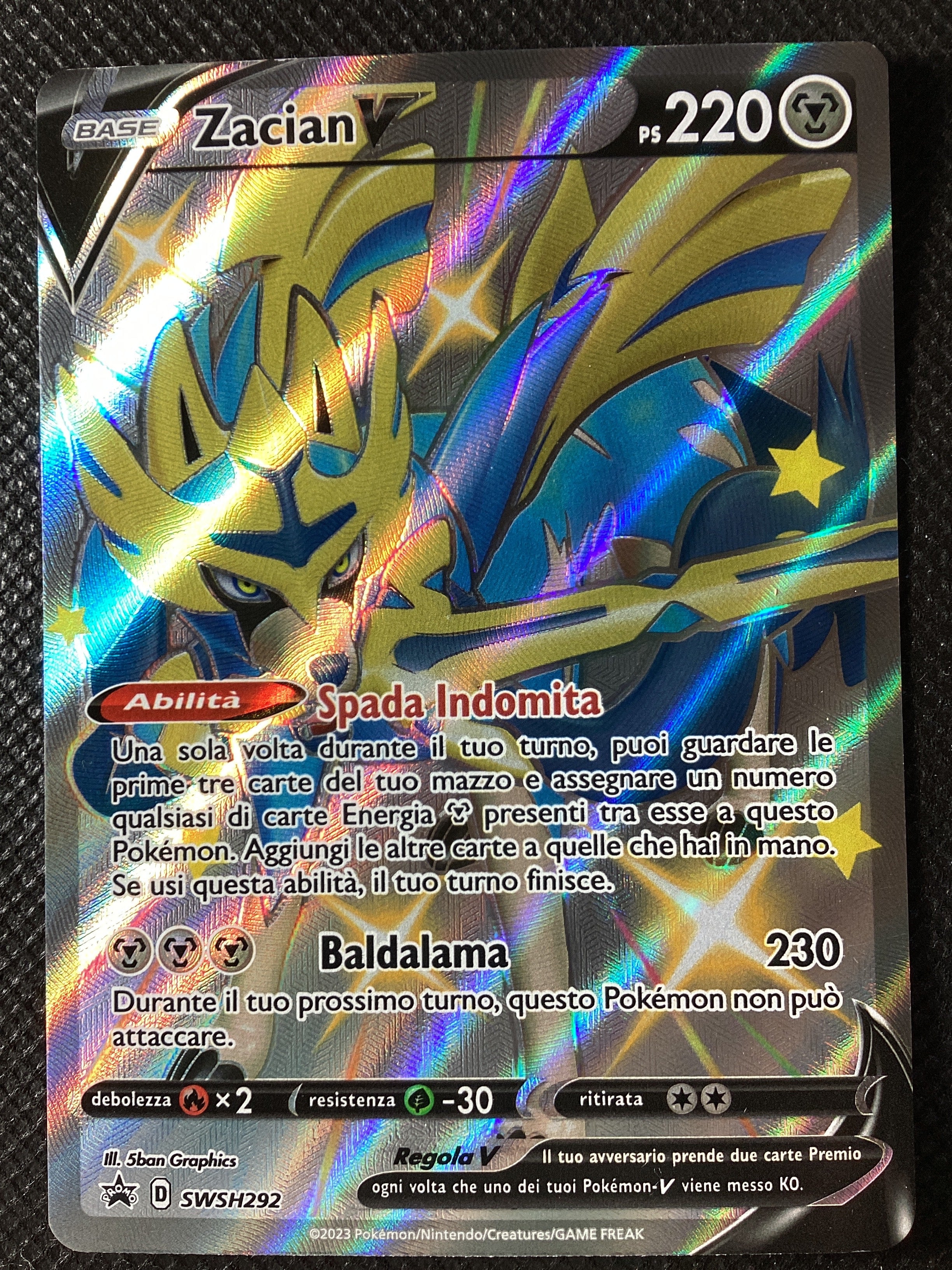 Promo SWSH292 Zacian V Shiny Star ITA NM