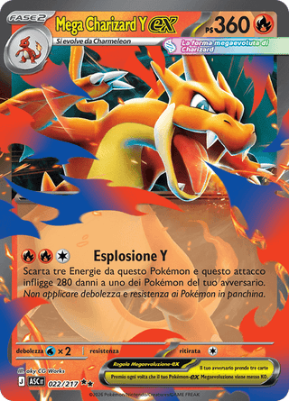 022-217 Mega Charizard Y ex ASC Ascesa Eroica ITA NM