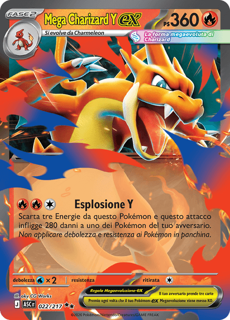 022-217 Mega Charizard Y ex ASC Ascesa Eroica ITA NM
